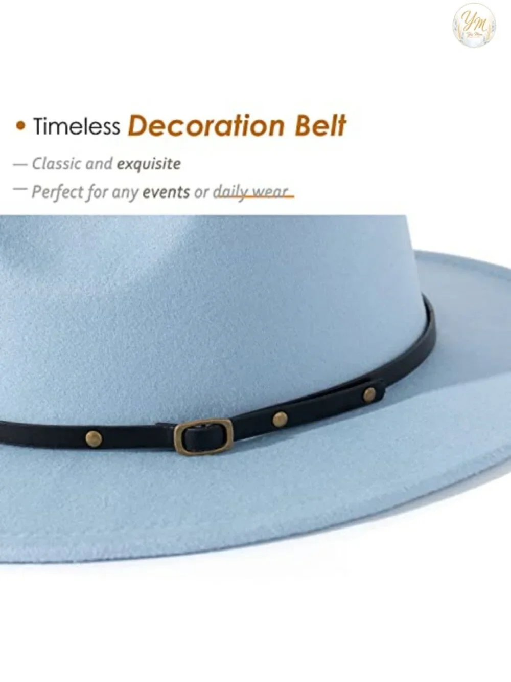 Lisianthus Fedora Hat for Women Belt Buckle Trilby Felt Jazz Hat